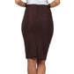 Sakkas Petite High Waist Stretch Pencil Skirt with Shirred Waist Detail