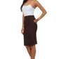 Sakkas Petite High Waist Stretch Pencil Skirt with Shirred Waist Detail