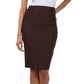 Sakkas Petite High Waist Stretch Pencil Skirt with Shirred Waist Detail