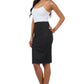 Sakkas Petite High Waist Stretch Pencil Skirt with Shirred Waist Detail