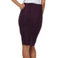Sakkas Petite High Waist Stretch Pencil Skirt with Shirred Waist Detail