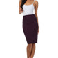 Sakkas Petite High Waist Stretch Pencil Skirt with Shirred Waist Detail
