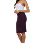 Sakkas Petite High Waist Stretch Pencil Skirt with Shirred Waist Detail