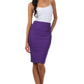 Sakkas Petite High Waist Stretch Pencil Skirt with Shirred Waist Detail