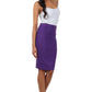 Sakkas Petite High Waist Stretch Pencil Skirt with Shirred Waist Detail