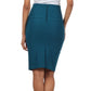 Sakkas Petite High Waist Stretch Pencil Skirt with Shirred Waist Detail