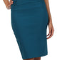 Sakkas Petite High Waist Stretch Pencil Skirt with Shirred Waist Detail