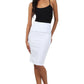Sakkas Petite High Waist Stretch Pencil Skirt with Shirred Waist Detail