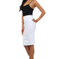 Sakkas Petite High Waist Stretch Pencil Skirt with Shirred Waist Detail