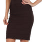 Sakkas Knee Length Tiered Sleek Stretch Skirt