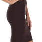 Sakkas Knee Length Tiered Sleek Stretch Skirt