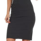 Sakkas Knee Length Tiered Sleek Stretch Skirt