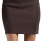 High Waist Stretch Pencil Skirt with Button Detail