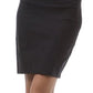 High Waist Stretch Pencil Skirt with Button Detail