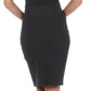 Sakkas Petite High Waist Shirred Stretch Pencil Skirt with Wide Belt
