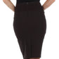 Sakkas Petite High Waist Shirred Stretch Pencil Skirt with Wide Belt