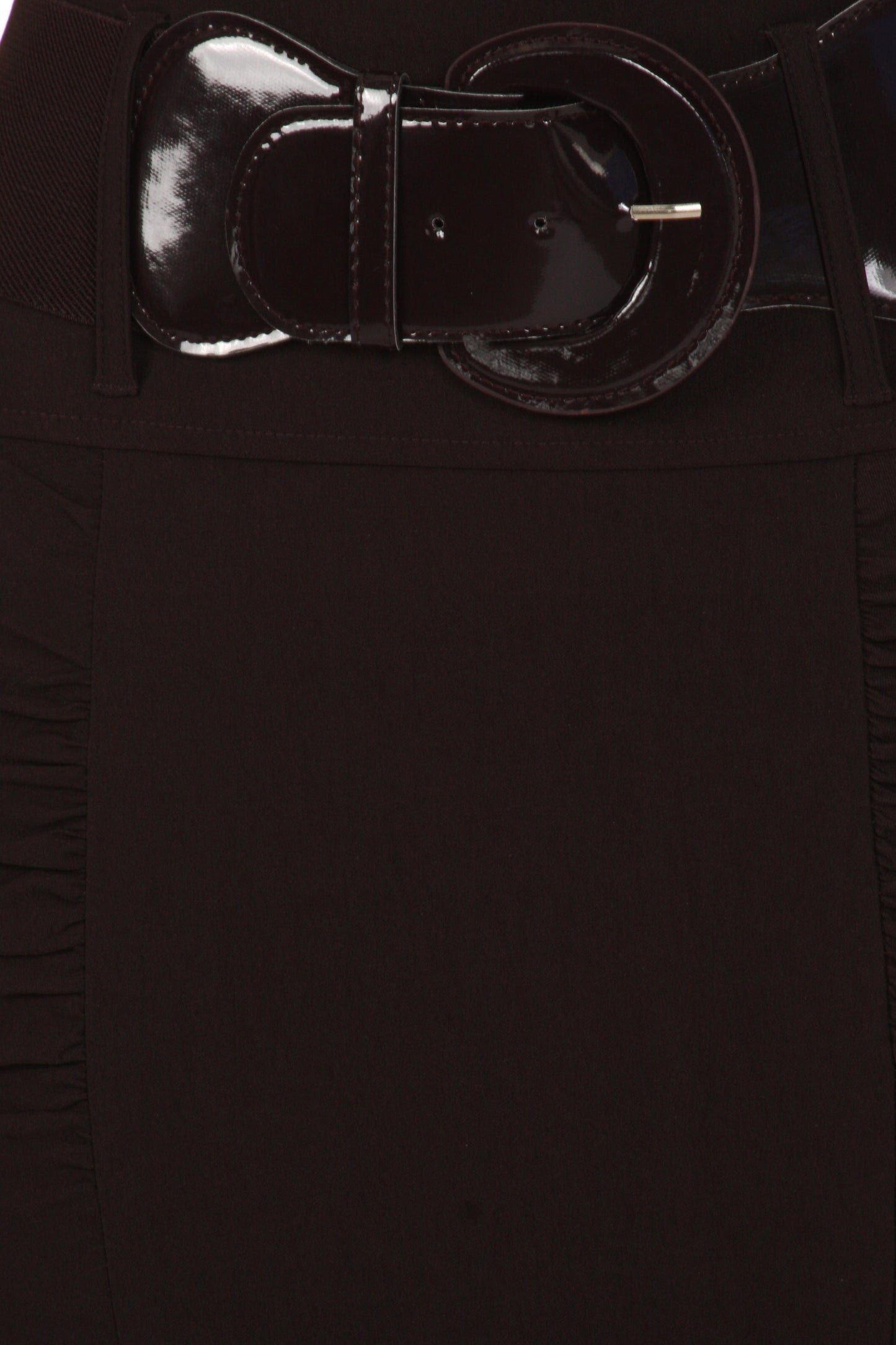 Sakkas Petite High Waist Shirred Stretch Pencil Skirt with Wide Belt