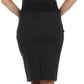 Sakkas Petite High Waist Shirred Stretch Pencil Skirt with Wide Belt