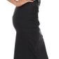 Sakkas Petite High Waist Shirred Stretch Pencil Skirt with Wide Belt