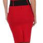 Sakkas Petite High Waist Shirred Stretch Pencil Skirt with Wide Belt
