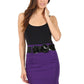 Sakkas Petite Shirred Stretch Pencil Short Skirt with Wide Belt