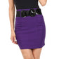Sakkas Petite Shirred Stretch Pencil Short Skirt with Wide Belt