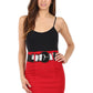 Sakkas Petite Shirred Stretch Pencil Short Skirt with Wide Belt