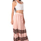 Sakkas Sandra Women's Casual Long Maxi Boho Gypsy Skirt Elastic Waist & Pockets