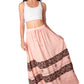 Sakkas Sandra Women's Casual Long Maxi Boho Gypsy Skirt Elastic Waist & Pockets