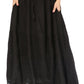 Sakkas Sandra Women's Casual Long Maxi Boho Gypsy Skirt Elastic Waist & Pockets