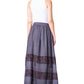 Sakkas Sandra Women's Casual Long Maxi Boho Gypsy Skirt Elastic Waist & Pockets