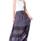 Sakkas Sandra Women's Casual Long Maxi Boho Gypsy Skirt Elastic Waist & Pockets