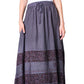 Sakkas Sandra Women's Casual Long Maxi Boho Gypsy Skirt Elastic Waist & Pockets