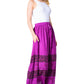 Sakkas Sandra Women's Casual Long Maxi Boho Gypsy Skirt Elastic Waist & Pockets
