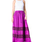 Sakkas Sandra Women's Casual Long Maxi Boho Gypsy Skirt Elastic Waist & Pockets