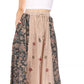 Sakkas Maran Women's Boho Embroidery Skirt with Lace Elastic Waist and Pockets