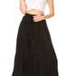 Sakkas Maran Women's Boho Embroidery Skirt with Lace Elastic Waist and Pockets
