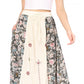 Sakkas Maran Women's Boho Embroidery Skirt with Lace Elastic Waist and Pockets