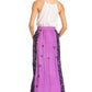 Sakkas Maran Women's Boho Embroidery Skirt with Lace Elastic Waist and Pockets