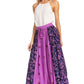 Sakkas Maran Women's Boho Embroidery Skirt with Lace Elastic Waist and Pockets