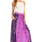 Sakkas Maran Women's Boho Embroidery Skirt with Lace Elastic Waist and Pockets