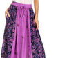 Sakkas Maran Women's Boho Embroidery Skirt with Lace Elastic Waist and Pockets