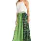Sakkas Maran Women's Boho Embroidery Skirt with Lace Elastic Waist and Pockets