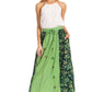 Sakkas Maran Women's Boho Embroidery Skirt with Lace Elastic Waist and Pockets