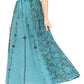 Sakkas Maran Women's Boho Embroidery Skirt with Lace Elastic Waist and Pockets