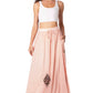 Sakkas Zarah Women's Boho Embroidery Gypsy Skirt with Lace Elastic Waist Pockets