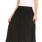 Sakkas Zarah Women's Boho Embroidery Gypsy Skirt with Lace Elastic Waist Pockets