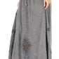Sakkas Zarah Women's Boho Embroidery Gypsy Skirt with Lace Elastic Waist Pockets