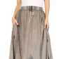Sakkas Zarah Women's Boho Embroidery Gypsy Skirt with Lace Elastic Waist Pockets