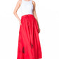 Sakkas Zarah Women's Boho Embroidery Gypsy Skirt with Lace Elastic Waist Pockets